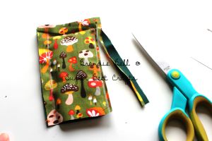 Sew along the template line then cut off the excess