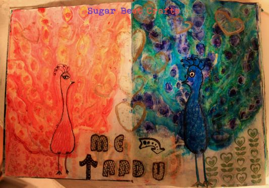 me and you peacock art journal