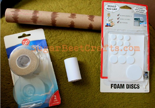 Inside part of spent saran wrap.    Inside part of medical tape. Foam disks.