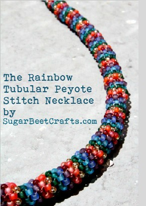 Rainbow Peyote Tubular Necklace