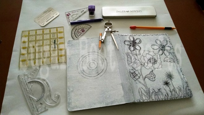 Here are some tools I used to do the back. You don't have to free hand everything if you dont want too. Play with your supplies.